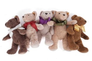 Five Steiff teddy bears