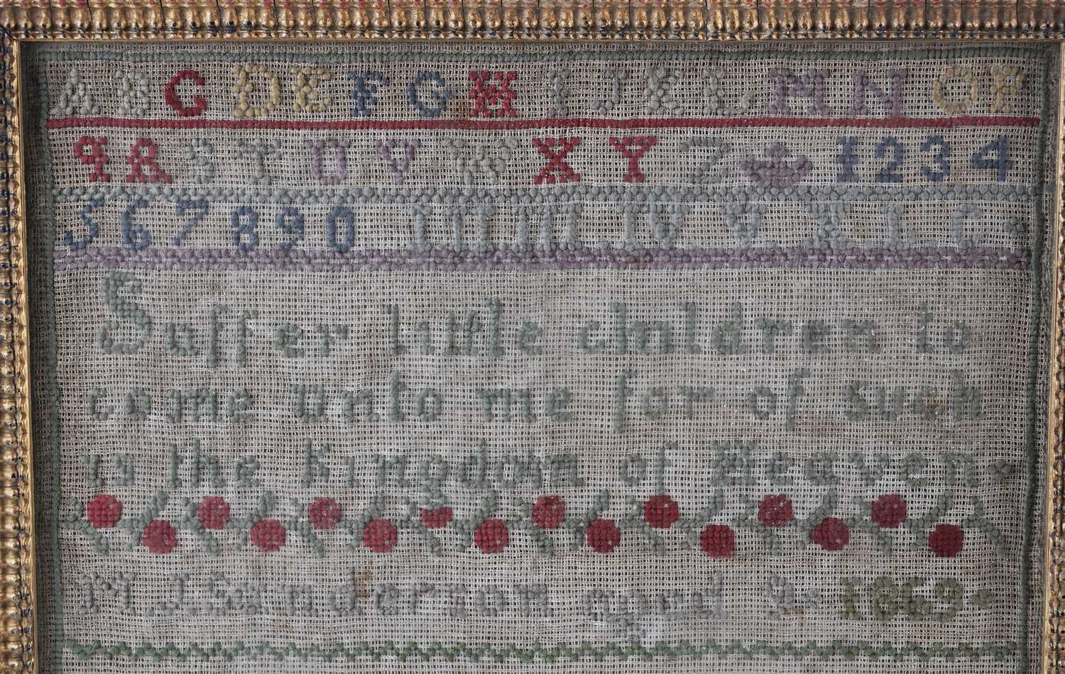 A Victorian needlework sampler - Image 2 of 4