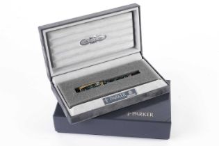 A boxed Parker Duofold fountain pen with gold nib