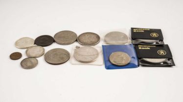 A selection of US British and other coins