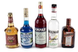 A selection of bottles of liqueur and spirits