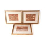 Three Qing Chinese needlework pictures