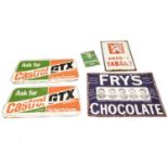 A collection of enamel signs