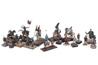 A collection of hand-painted die cast figurines