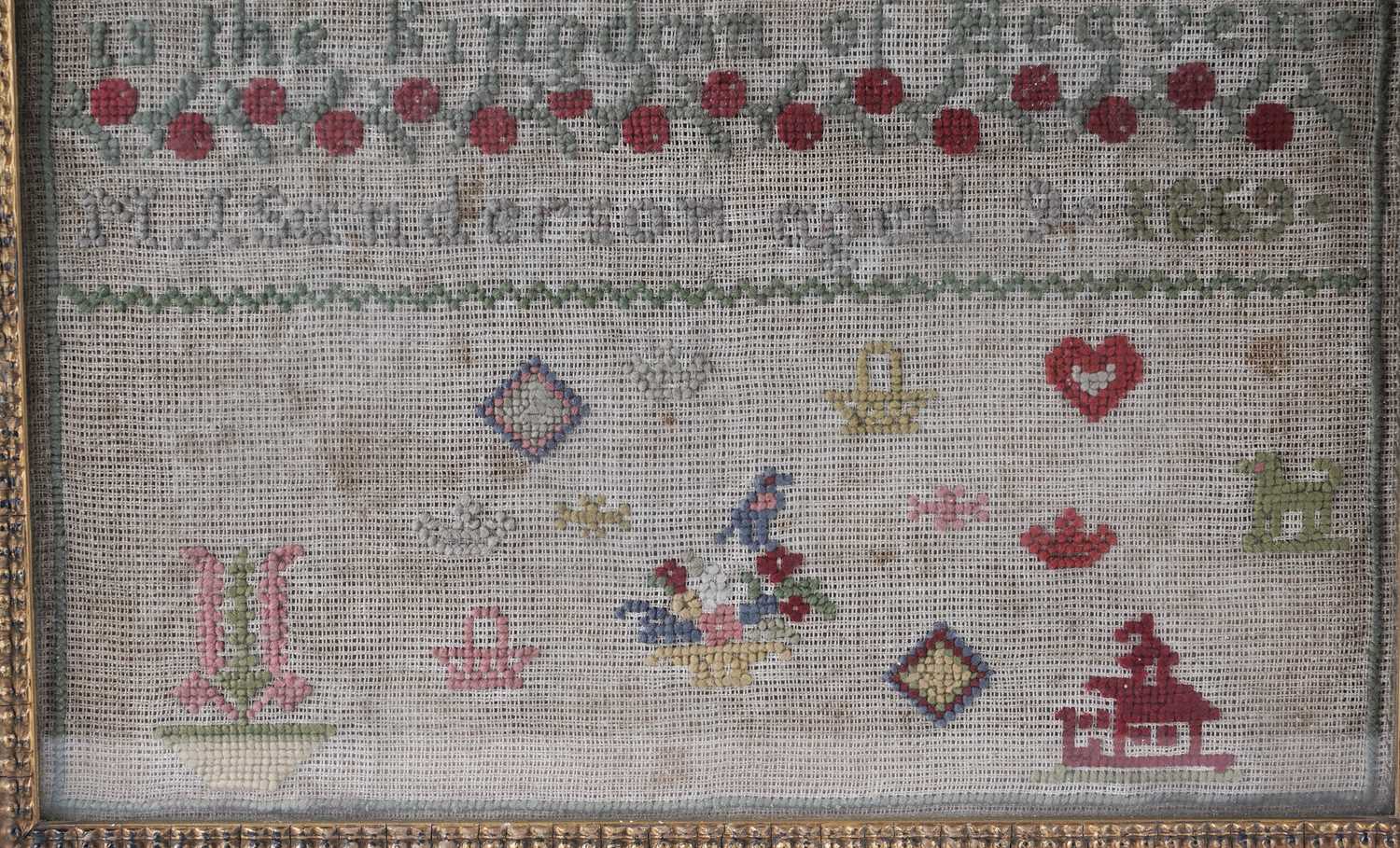 A Victorian needlework sampler - Image 3 of 4