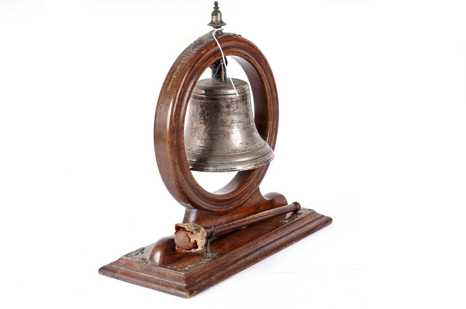 A Victorian oak mounted table bell - Image 2 of 4