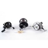 Three fishing reels, by Hardy and other makers