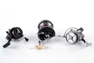 Three fishing reels, by Hardy and other makers