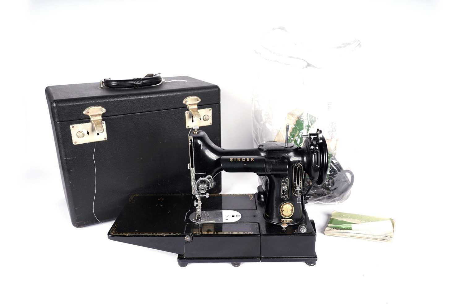 A Singer 222K sewing machine