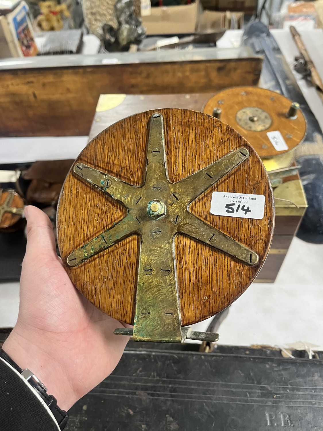 A 20th Century brass bound and mahogany campaign style fly tiers box - Image 23 of 26