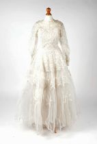 A 1950s lace wedding dress