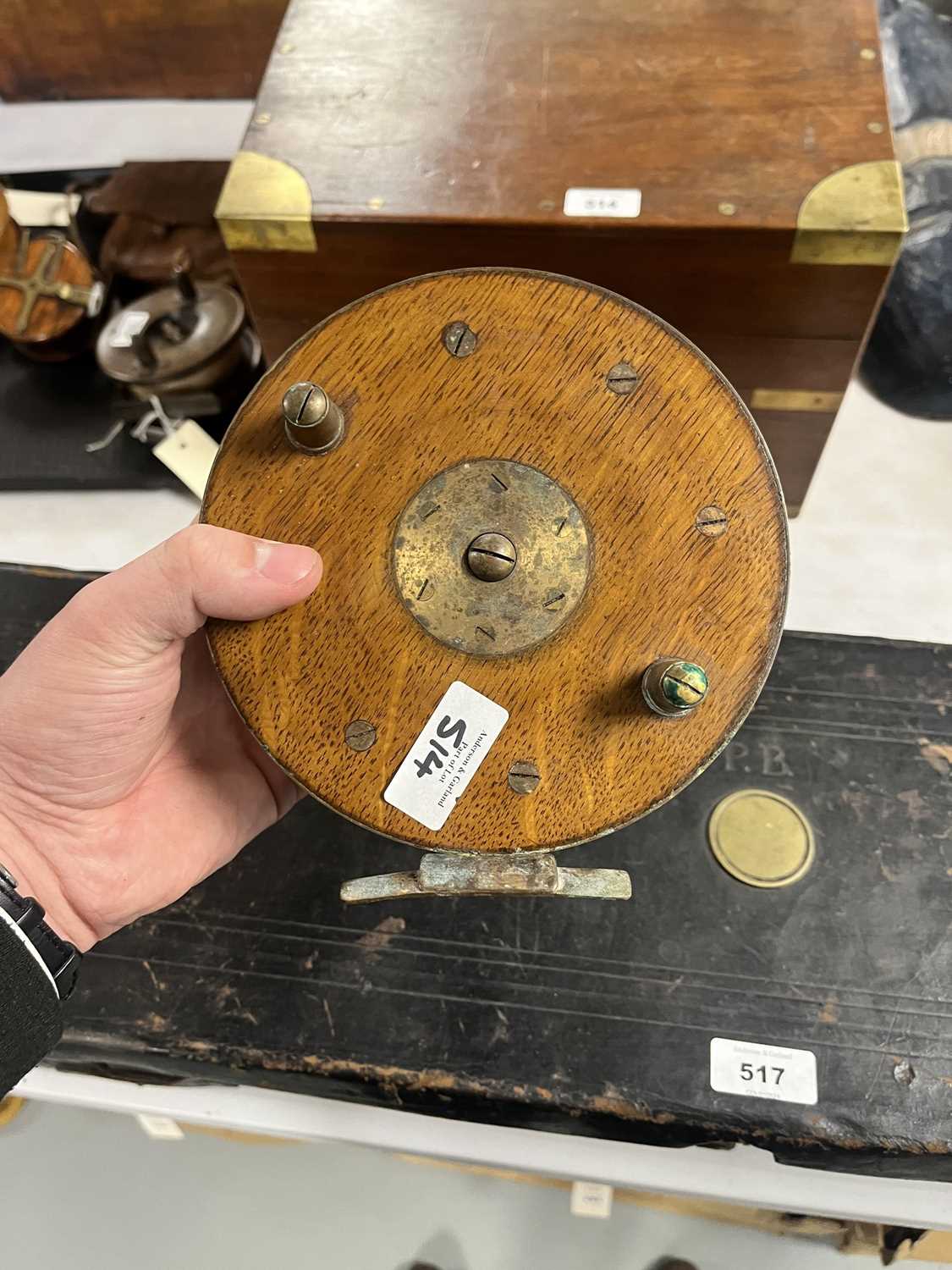 A 20th Century brass bound and mahogany campaign style fly tiers box - Image 13 of 26