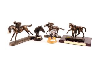A selection of bronzed and other horse figures