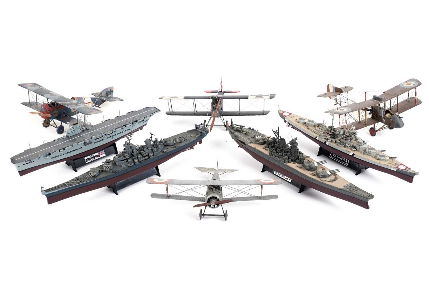 A collection of military themed scale models