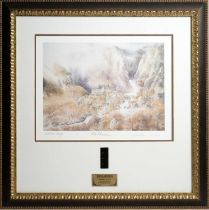 The Lord of the Rings, print of Rivendell after Alan Lee, signed by Peter Jackson and Richard Taylor