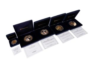 A collection of silver, dollar and gold plated coins