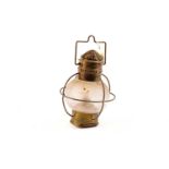 A brass mounted ships oil lamp