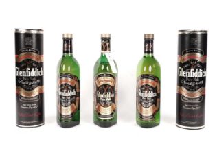 Three bottles of Glenfiddich Scotch Whisky