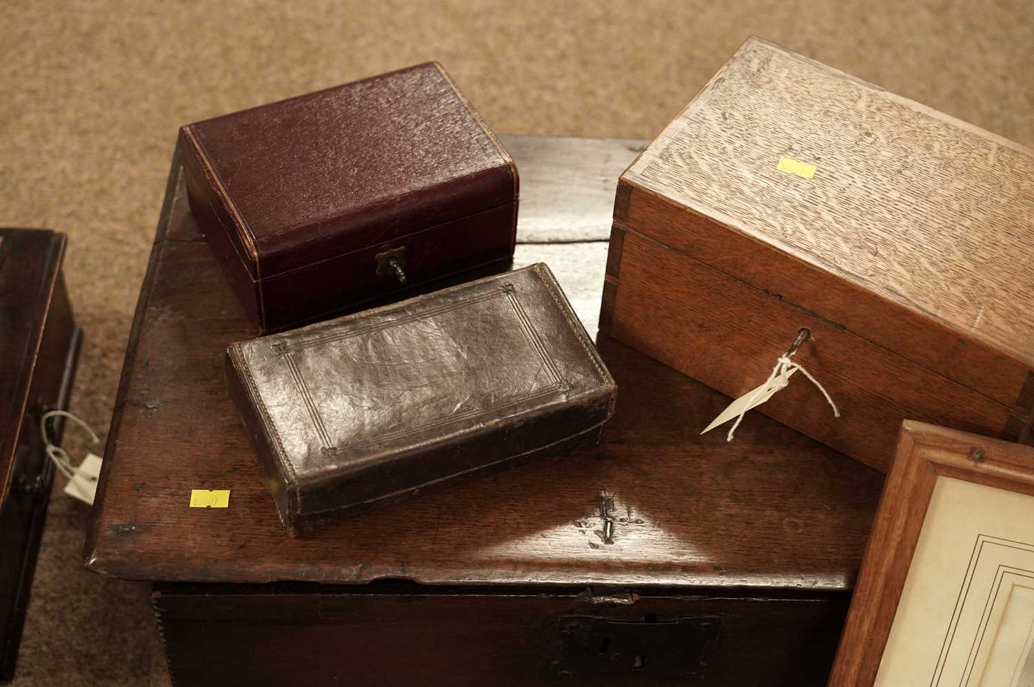 A selection of 19th Century and later boxes and framed items - Image 4 of 6