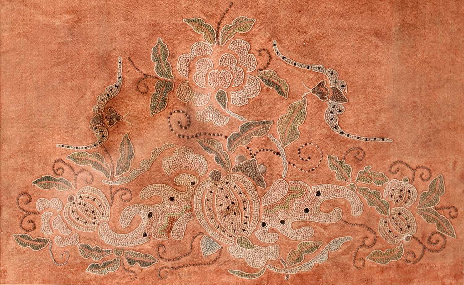 Three Qing Chinese needlework pictures - Image 5 of 5