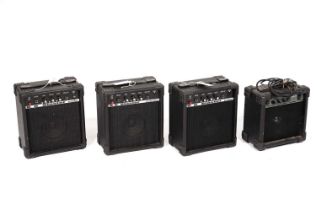 Four practice guitar amps