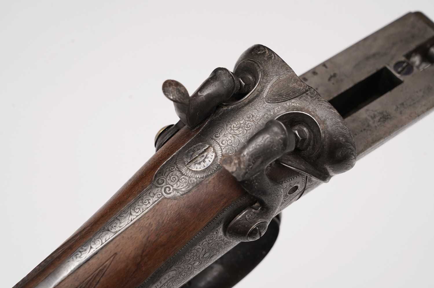 A 19th Century double barrel breech loading pin-fire shotgun by Trulock & Harriss - Image 18 of 22
