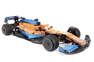 A Lego Technic 2022 McLaren Formula 1 Team car