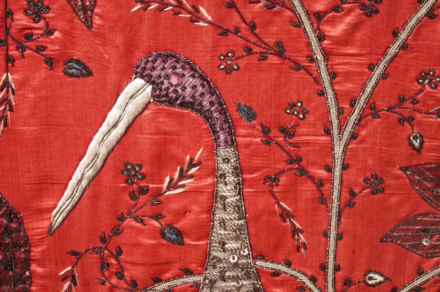 A 19th Century Indian goldwork panel depicting a crane - Image 3 of 4