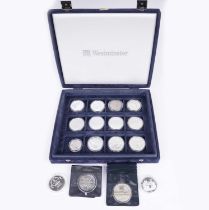 A selection of silver and other commemorative coins