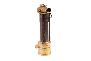 A 19th Century brass davy miners lamp