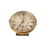 A brass cased ships clock dial and movement
