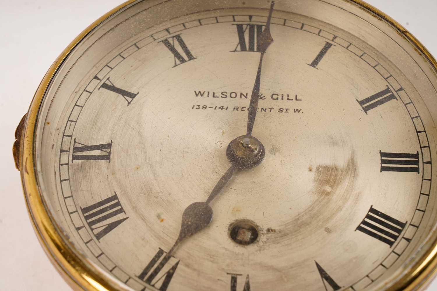 A brass cased ships clock dial and movement - Image 3 of 3