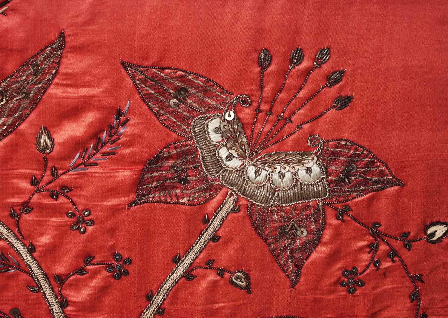 A 19th Century Indian goldwork panel depicting a crane - Image 4 of 4