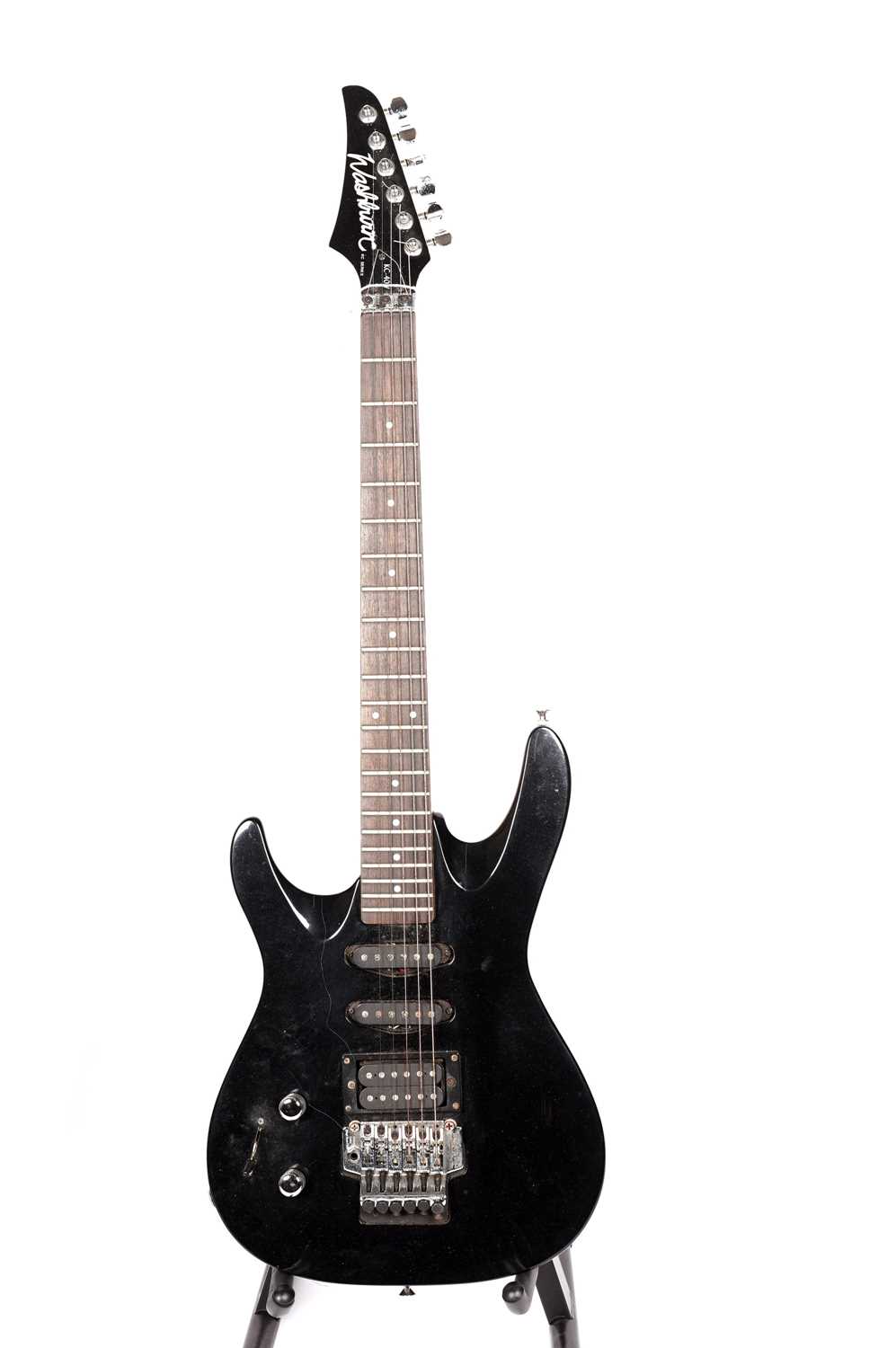 Two black electric guitars - Image 3 of 7