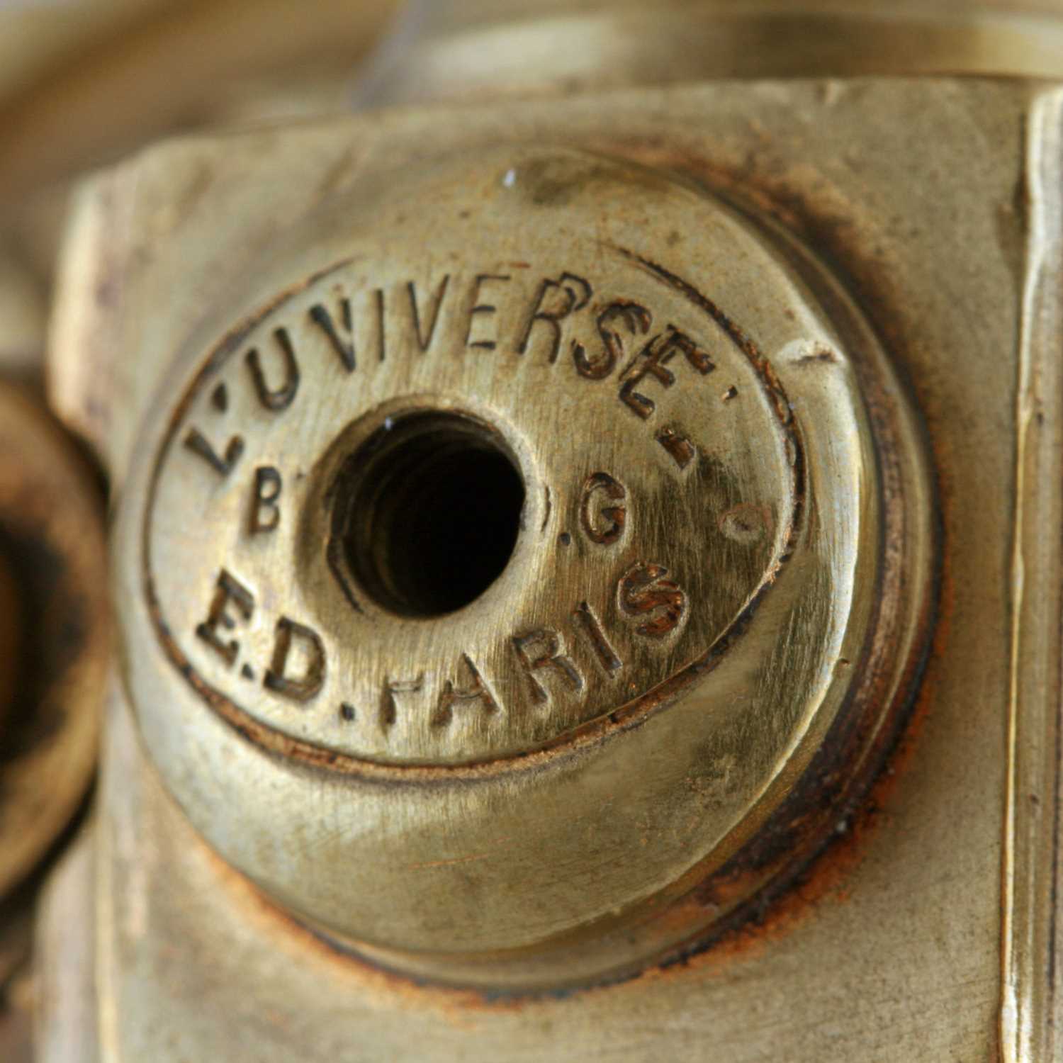 A French brass student lamp