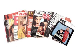 A collection of 1960s first issues of women's fashion magazines