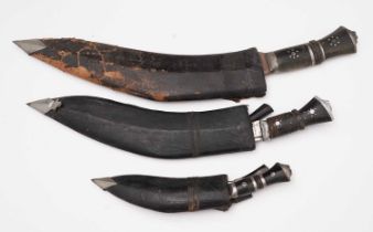 A collection of Kukri knives