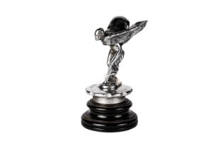 A silvered chrome Spirits of Ecstasy car mascot