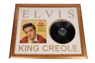 An autographed and framed Elvis Presley 'King Creole' vinyl record and sleeve