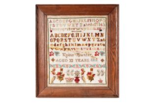 A 19th Century needlework sampler worked by Lydia Hunter | 1861