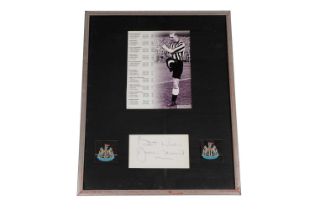 A framed Newcastle United Football Club Jackie Milburn autograph