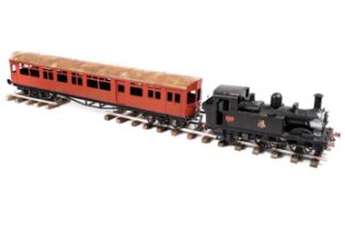 A 5-inch gauge coal-fired live-steam kit-built model of a 0-4-2 locomotive