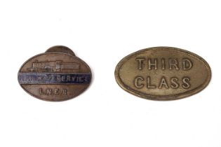 Railway Lapel Badge and a 3rd Class Railway token
