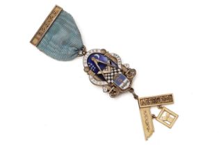 A fine 9ct gold, silver gilt and enamel Masonic medal jewel