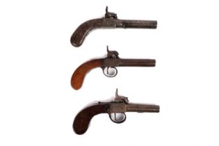 Three 19th Century percussion pocket pistols