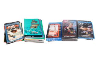 A collection of F1 Formula One Grand Prix Official Programmes, DVDs and Blu-Ray