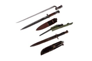 Four bayonets and two knives