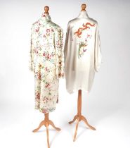 Two Republic of China embroidered silk robes