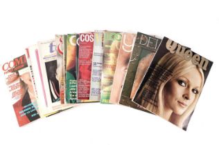 A collection of 1970s first issues of women's fashion magazines