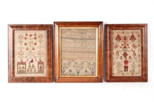 Three 19th Century needlework samplers